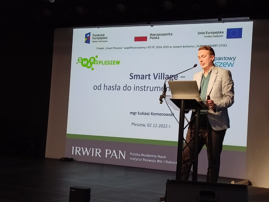 Wystąpienie w trakcie konferencji podsumowującej unijny projekt Smart Pleszew organizowanej w Zajezdni Kultury w Pleszewie